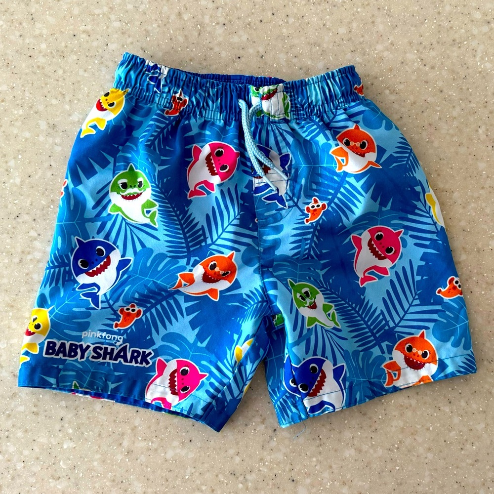 Baby Shark swim trunks 2T